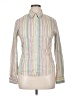 B Collection by Bobeau Stripes Ivory Long Sleeve Button-Down Shirt Size 16 - photo 1