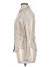 B Collection by Bobeau Stripes Ivory Long Sleeve Button-Down Shirt Size 16 - photo 5