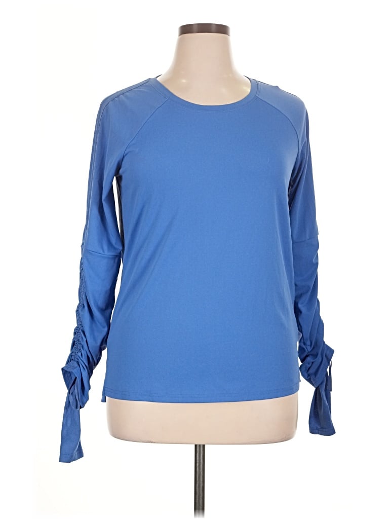 Pre-owned Fabletics Long Sleeve T-shirt In Blue