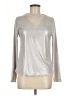 Jessica Simpson Metallic Silver Long Sleeve Top Size M - photo 1