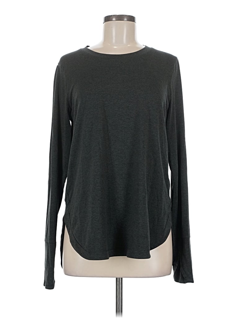 Pre-owned Athleta Long Sleeve T-shirt In Gray
