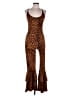 It's Animal Print Brown Jumpsuit Size M - photo 1