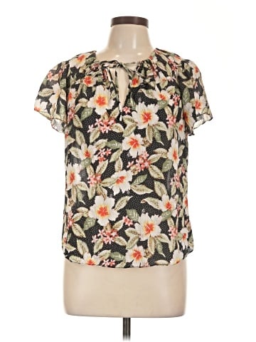 Rebecca Taylor Short Sleeve Silk Top (view 1)
