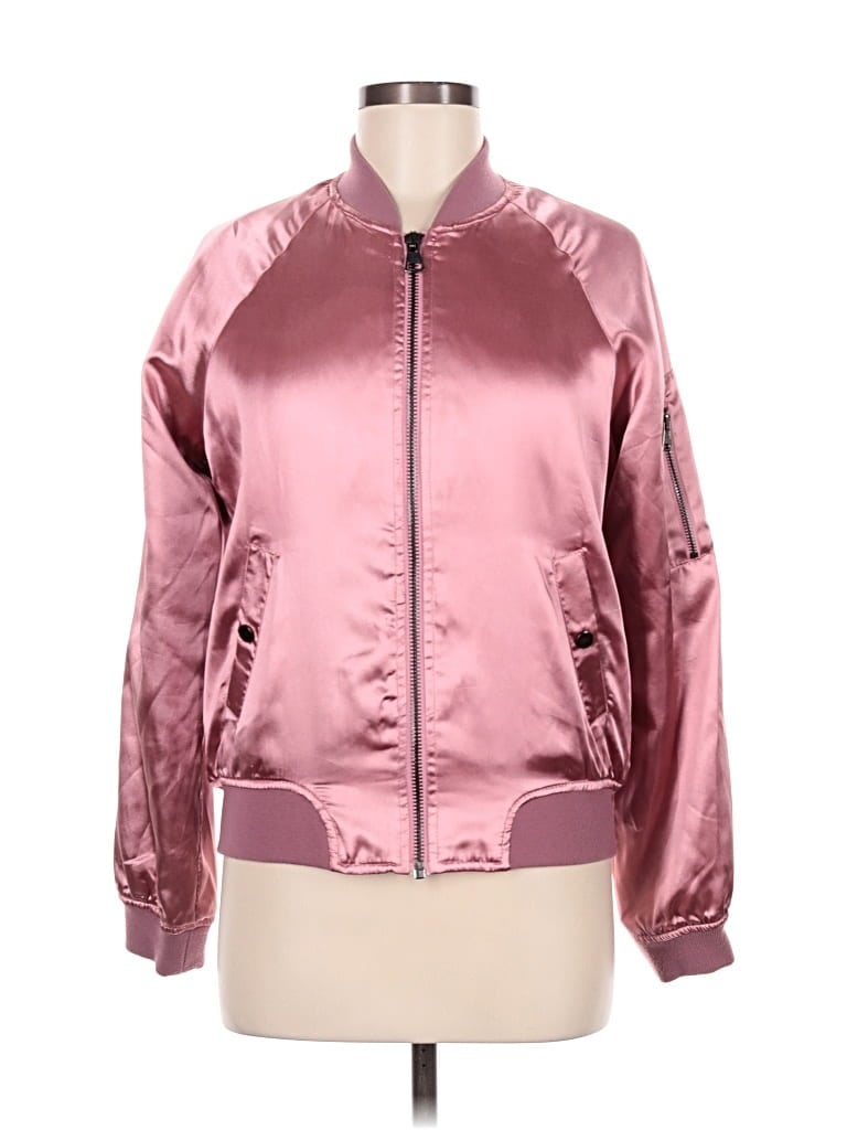 Missguided Jacket: Pink Metallic Pattern Jackets & Outerwear - Size 6
