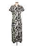 Liz Baker 100% Polyester Print Gray Casual Dress Size 10 (petite) - photo 1
