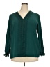 Unbranded 100% Polyester Teal Long Sleeve Blouse Size XXL - photo 1