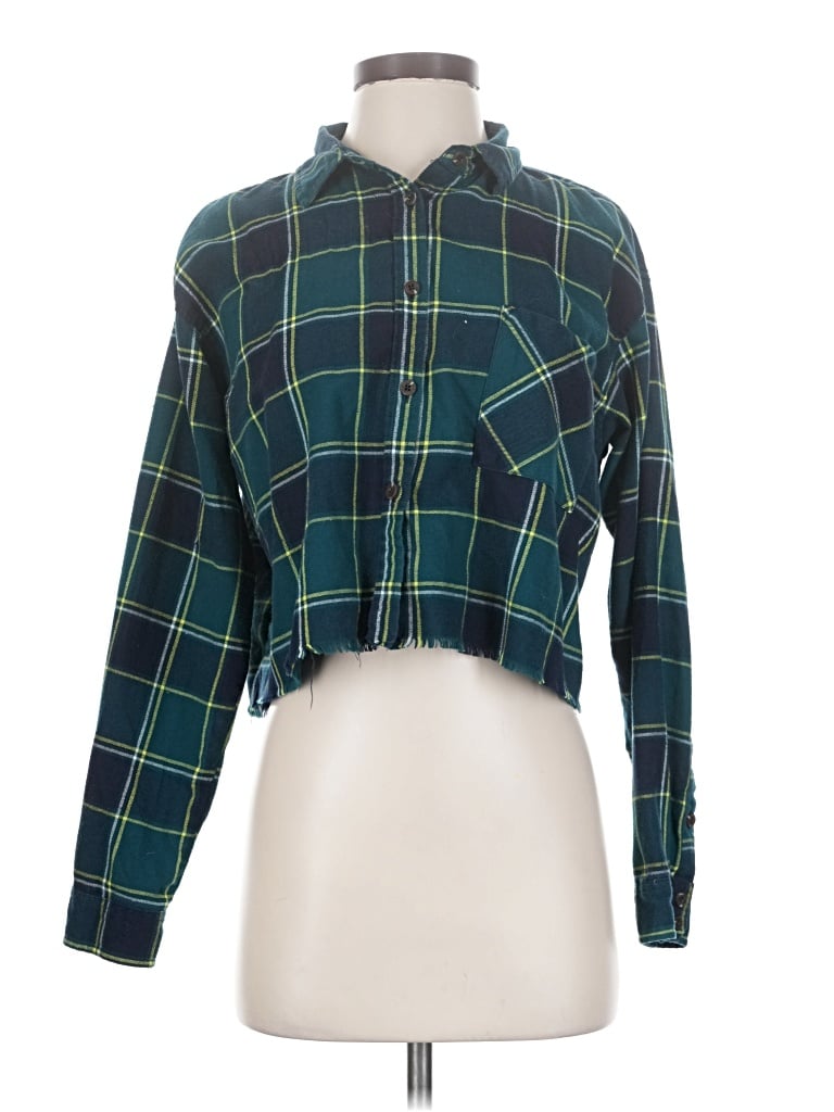 Pre-owned Forever 21 Long Sleeve Blouse In Green