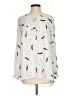 DR2 100% Polyester Print Ivory Long Sleeve Blouse Size S - photo 1