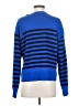 Joan Vass 100% Cotton Stripes Blue Pullover Sweater Size 10 (2) - photo 2