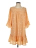 Entro 100% Polyester Stars Orange Casual Dress Size S - photo 1
