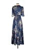 Auguste 100% Rayon Paisley Blue Casual Dress Size 00 (estimated) - photo 2