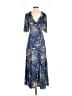 Auguste 100% Rayon Paisley Blue Casual Dress Size 00 (estimated) - photo 1