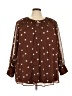 LC Lauren Conrad 100% Polyester Polka Dots Brown 3/4 Sleeve Blouse Size 3X - photo 1