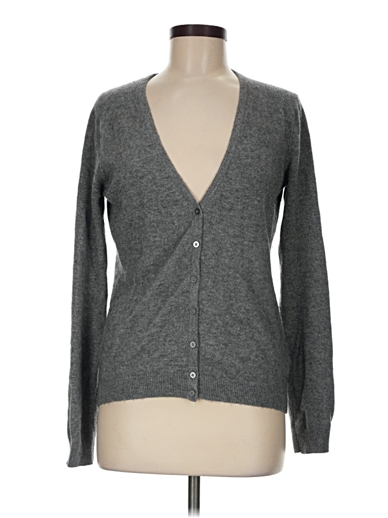 Pre-owned H&m Cashmere Cardigan Sweater In Gray