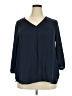 Gap Outlet 100% Polyester Blue 3/4 Sleeve Blouse Size XXL - photo 1
