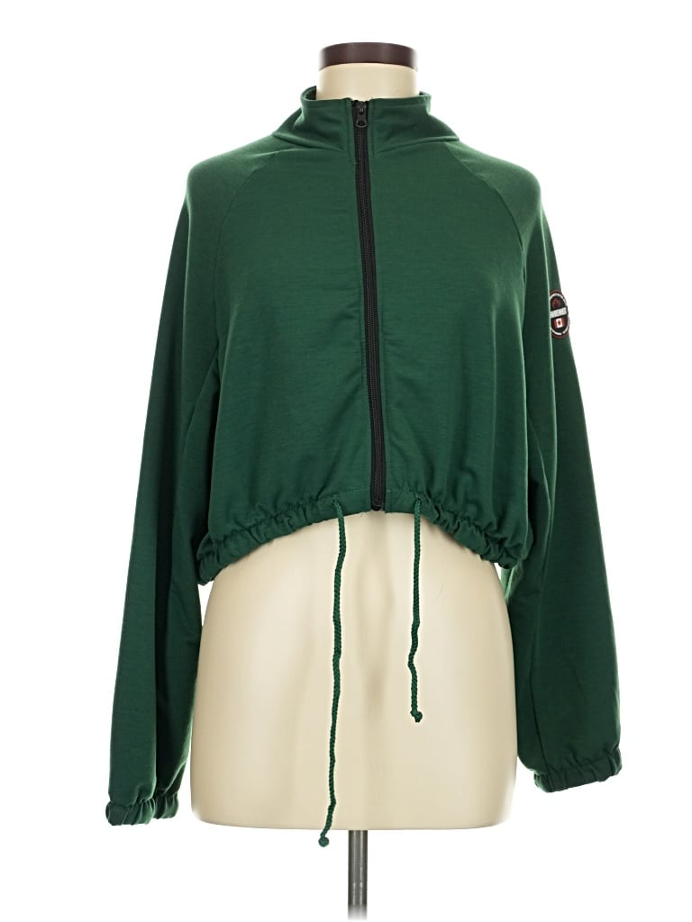 Pre-owned Assorted Brands Zip Up Hoodie In Green