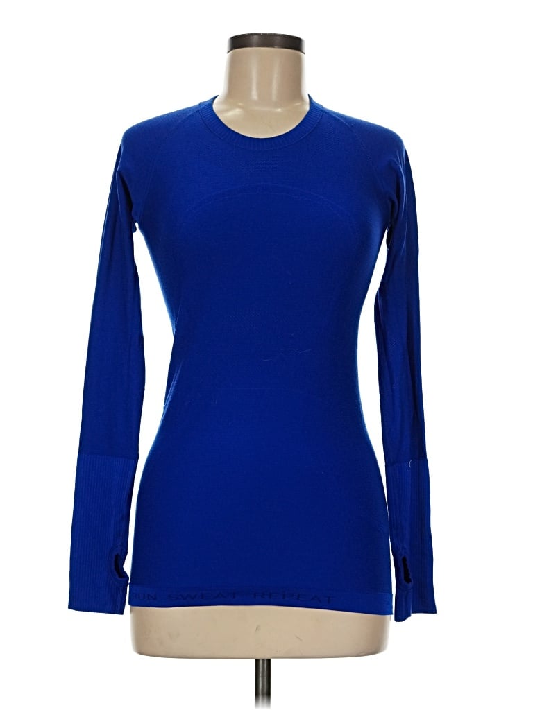 Pre-owned Lululemon Athletica Long Sleeve T-shirt In Blue