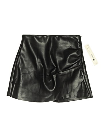 Aqua Faux Leather Skirt (view 1)