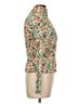 Left Coast by Dolan Floral Teal Long Sleeve Blouse Size L - photo 4