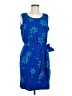 Sag Harbor 100% Polyester Tropical Blue Casual Dress Size 8 - photo 1