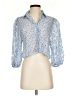 Zara Blue 3/4 Sleeve Button-Down Shirt Size XS - photo 1