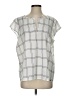 Ivanka Trump 100% Polyester Silver White Short Sleeve Blouse Size P (petite) - photo 1