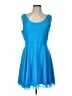 Soprano 100% Polyester Solid Blue Casual Dress Size L - photo 1