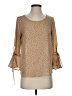 Dna Couture 100% Polyester Tan 3/4 Sleeve Blouse Size S - photo 1