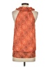 Marina Luna 100% Polyester Orange Sleeveless Blouse Size S - photo 2