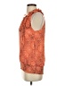 Marina Luna 100% Polyester Orange Sleeveless Blouse Size S - photo 5