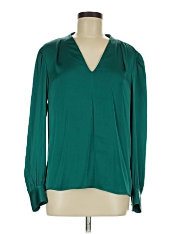 Milly Long Sleeve Silk Top (view 1)