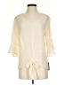I.N. Studio 100% Polyester Ivory 3/4 Sleeve Blouse Size S - photo 1