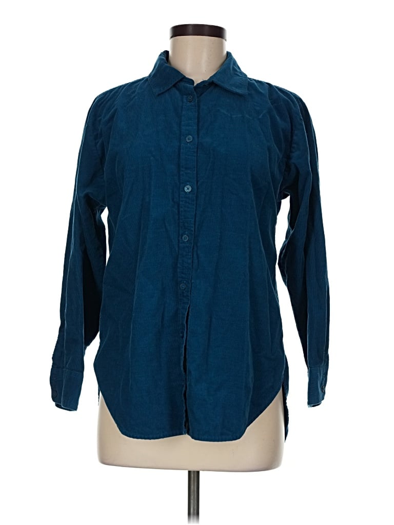 Pre-owned Ann Taylor Loft Long Sleeve Button Down Shirt In Blue