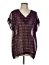 CAbi 100% Polyester Black Short Sleeve Blouse Size L - photo 1