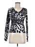 VERTIGO Animal Print Silver Black Silk Pullover Sweater Size M (estimated) - photo 1