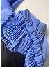 Self-Portrait 100% Polyester Solid Blue Casual Dress Size 6 - photo 9
