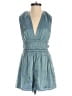 Heart & Heels 100% Polyester Metallic Teal Romper Size S - photo 1