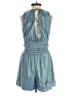Heart & Heels 100% Polyester Metallic Teal Romper Size S - photo 2