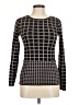 Carmen Carmen Marc Valvo Checkered-gingham Black Pullover Sweater Size M - photo 1