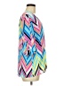 Buttons Chevron-herringbone Blue 3/4 Sleeve Blouse Size M - photo 4