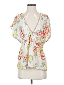 Johnny Was Short Sleeve Silk Top