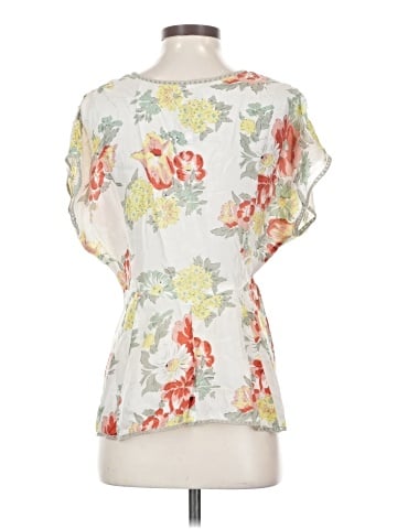 Johnny Was Short Sleeve Silk Top (view 2)