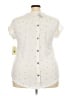 Flower & Feather Hearts Ivory Short Sleeve Top Size 2X - photo 2