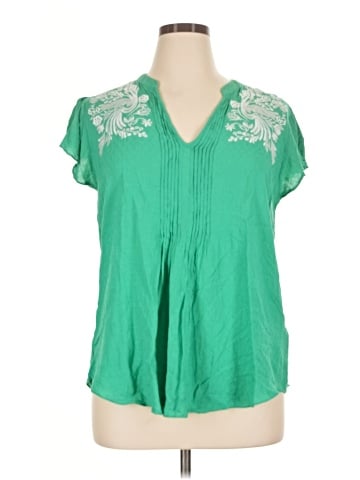 Melissa McCarthy Seven7 Short Sleeve Blouse (view 1)
