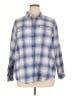 Old Navy 100% Cotton Plaid Blue 3/4 Sleeve Button-Down Shirt Size XL - photo 1
