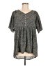 MULTIPLES 100% Polyester Gray Black Short Sleeve Blouse Size M (estimated) - photo 1