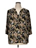 T Tahari 100% Polyester Floral Black 3/4 Sleeve Blouse Size 1X - photo 1