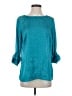Outback Red 100% Polyester Hearts Teal 3/4 Sleeve Blouse Size XS - photo 1