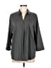 Uniqlo Gray 3/4 Sleeve Button-Down Shirt Size 9 (estimated) - photo 1