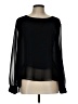Bisou Bisou 100% Polyester Black Long Sleeve Blouse Size L - photo 1